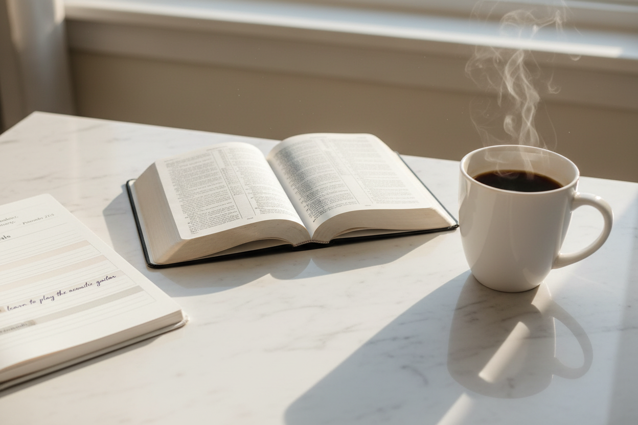 Bible & Coffee - SMART Goals "Learn Acoustic Guitar"